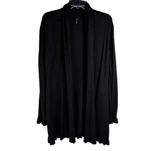 Lapis Open Cardigan Black Long Sleeve Women's Size XL Drape